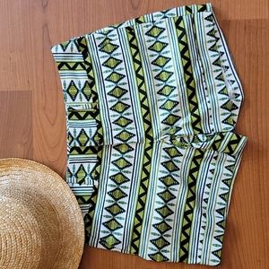 INC Green and Black Green Twill Shorts Size 6